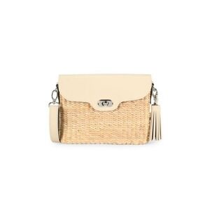 Sea And Grass Crossbody Basket Weave Purse with Tassel Charm Tan‎